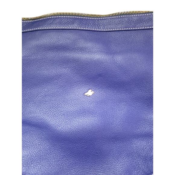 Bruno Rossi Firenze Pegasus Royal Blue Purple Italian Leather Crossbody PurseBag - Picture 2 of 7